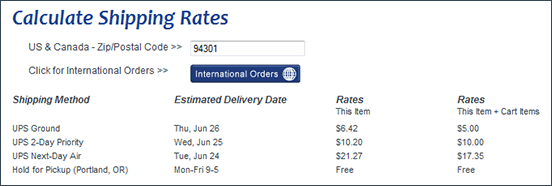 shipping quote sample