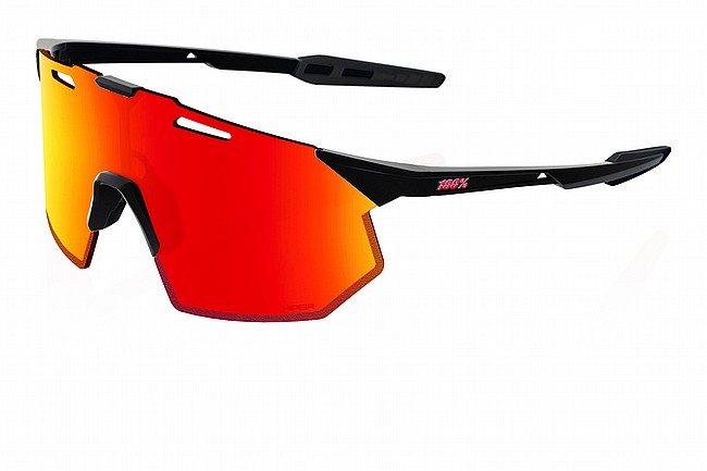 100% Hypercraft SQ Sunglasses  Soft Tact Black/HiPER Red Multilayer Mirror Lens
