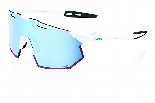 100% Hypercraft SQ Sunglasses  Soft Tact White/HiPER Blue Multilayer Lens