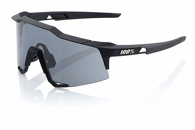 100% Speedcraft Sunglasses Soft Tact Black - Smoke