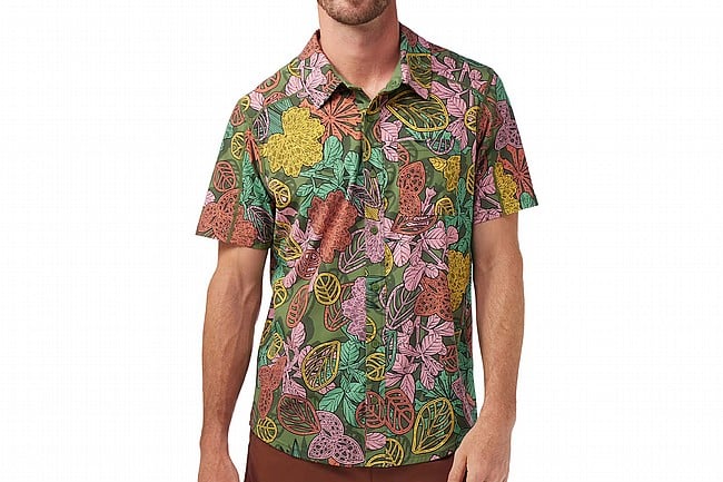 Smartwool Mens Everyday Short Sleeve Button Down Fern Green Aloha Forest