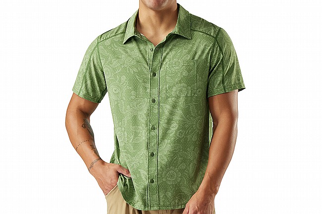 Smartwool Mens Everyday Short Sleeve Button Down Fern Rustic Floral