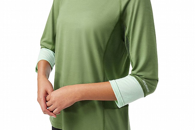 Smartwool Womens Mountain Bike 3/4 Sleeve Jersey Fern Green