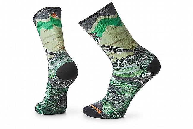 Smartwool Cycle Zero Cushion Print Crew Socks Wolf Print