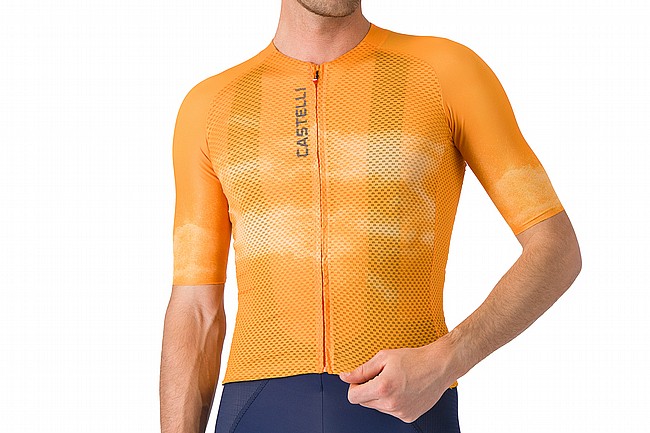 Castelli Mens Climbers A/C Jersey Vivid Orange/Smokey Grey