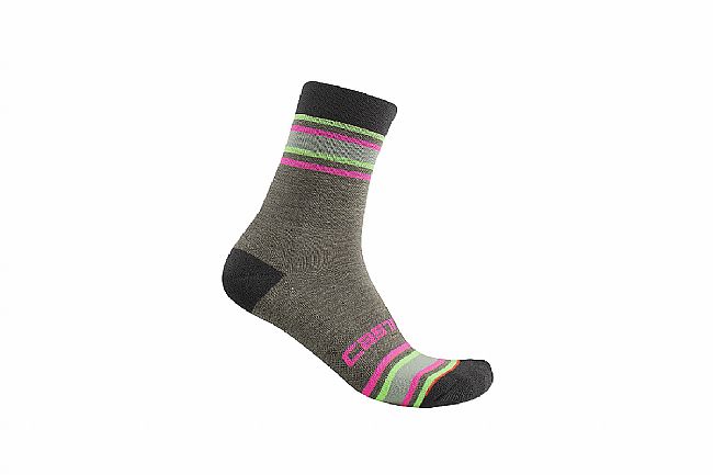 Castelli Womens Striscia 13 Sock Military Green