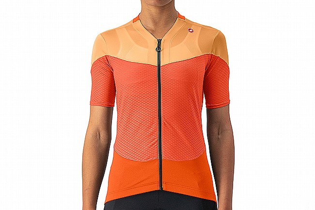 Castelli Womens Gradient Color Block Jersey scarlet lava/soft orange