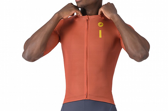 Castelli Mens Drittone Logo Jersey Paprika/Mango Mojito