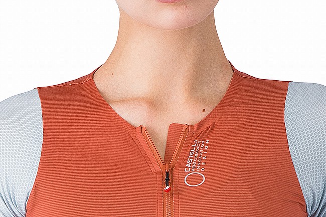 Castelli Womens Corretto Long-Sleeve Jersey  Paprika/Winter Sky