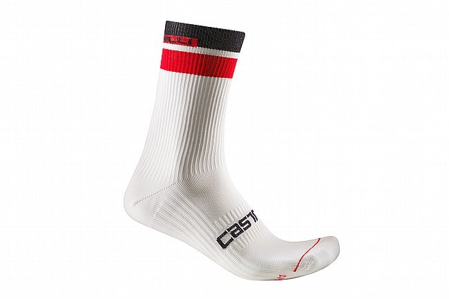 Castelli Mens Gara Thermal 18 Sock White/Black/Red