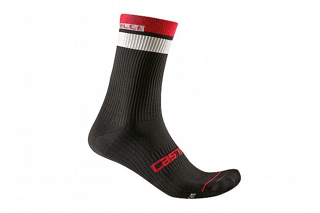 Castelli Mens Gara Thermal 18 Sock Black/White/Red