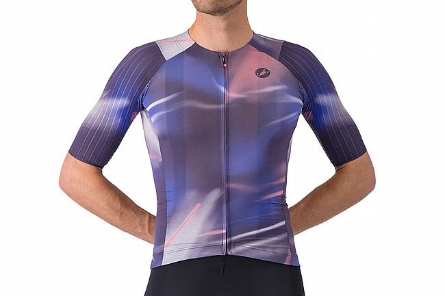 Castelli Mens Aero Race 8S Jersey Night Shade/Rosa Giro