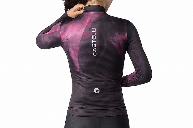 Castelli Womens Prismatic Thermal Long-Sleeve Jersey Black/Deep Bordeaux