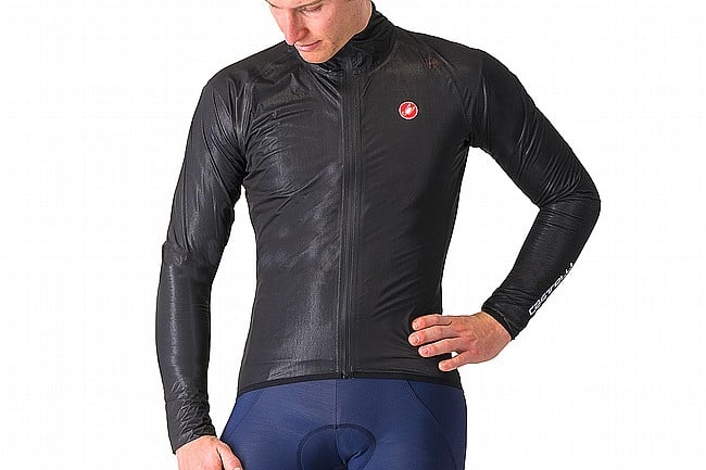 Castelli Mens Squall Shell Jacket Light Black/Silver Grey