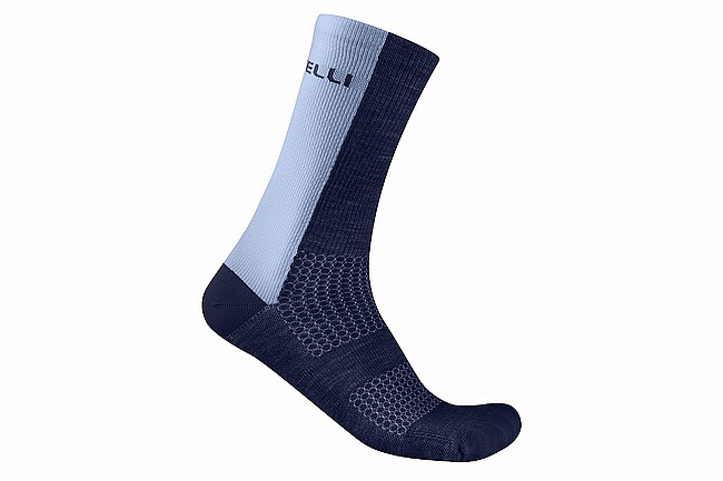 Castelli Logo 18 Merino Sock Belgian Blue/Steel Fade