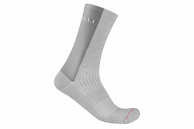 Castelli Logo 18 Merino Sock Silver Gray/Dark Gray