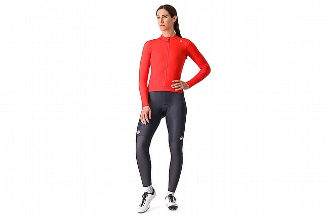 Castelli Womens Espresso Thermal Jersey Hibiscus/Dark Grey