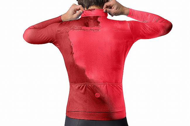Castelli Mens Nebula Thermal Long Sleeve Jersey Garnet/Hibiscus