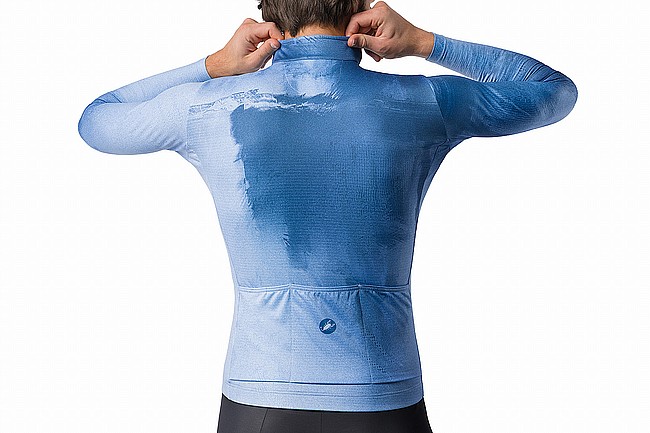 Castelli Mens Nebula Thermal Long Sleeve Jersey Metallic Blue/Steel Fade