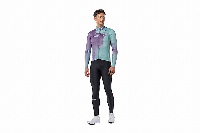 Castelli Mens Nebula Thermal Long Sleeve Jersey Deep Purple/Pool Blue