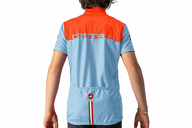 Castelli Youth Neo Prologo Jersey Baby Blue/Scarlet Lava