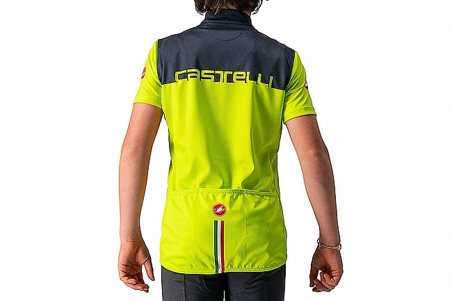 Castelli Youth Neo Prologo Jersey Electric Lime/Savile Blue