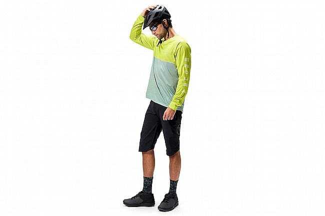 Endura Mens CORE Printed LS Tee Lime Green