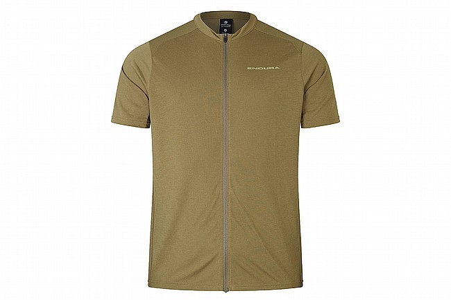 Endura Mens Loop SS Zipped Jersey Tweed Green