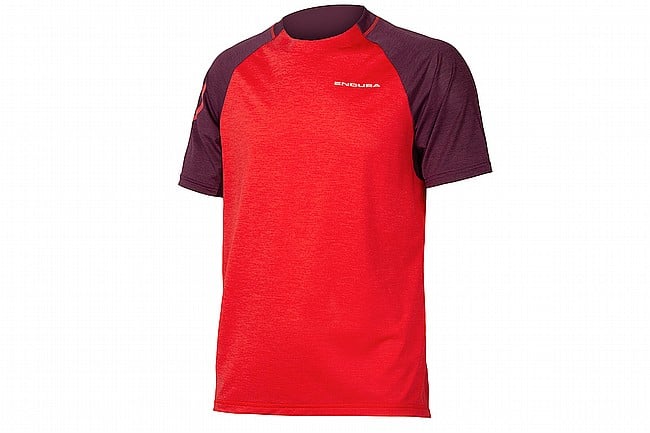 Endura Mens SingleTrack Short Sleeve Jersey Pomegranate