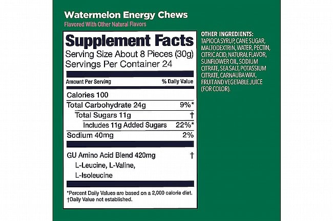GU Energy Chews (Box of 12) Watermelon