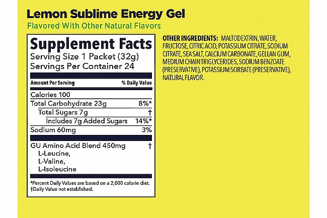 GU Energy Gels (Box of 24) Lemon Sublime