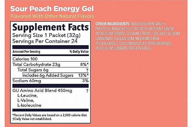 GU Energy Gels (Box of 24) Sour Peach
