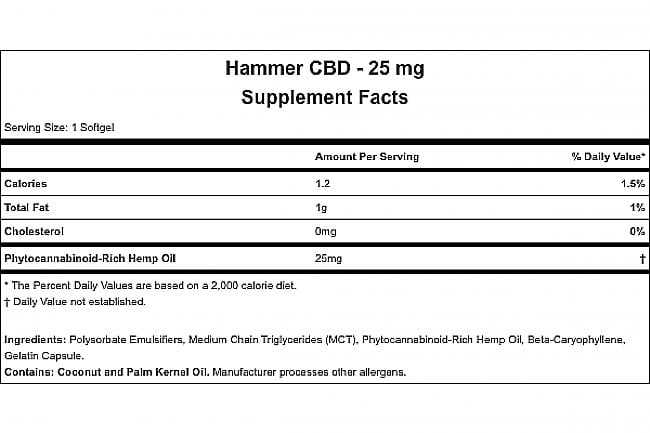 Hammer Nutrition Hemp Softgels 25mg 