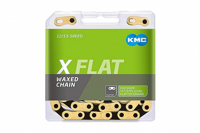 KMC X-Flat Flat-Top Pre-Waxed Road Chain Ti-Gold/Black