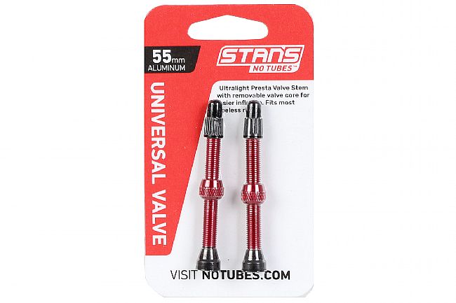 Stans NoTubes Alloy Tubeless Valve Stems 55mm - Red