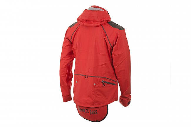 Showers Pass Mens Refuge Rain Jacket Cayenne - with flap down