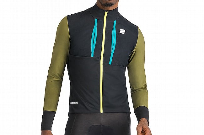 Sportful Mens Supergiara Jacket Black Green Blue