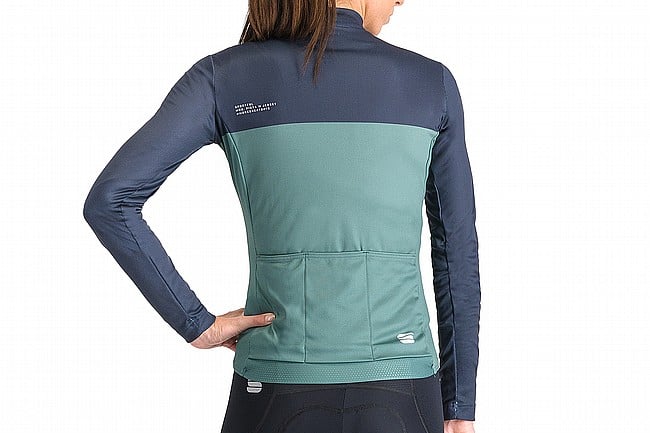 Sportful Womens Pista Thermal Jersey Shrub Green Blue Pink