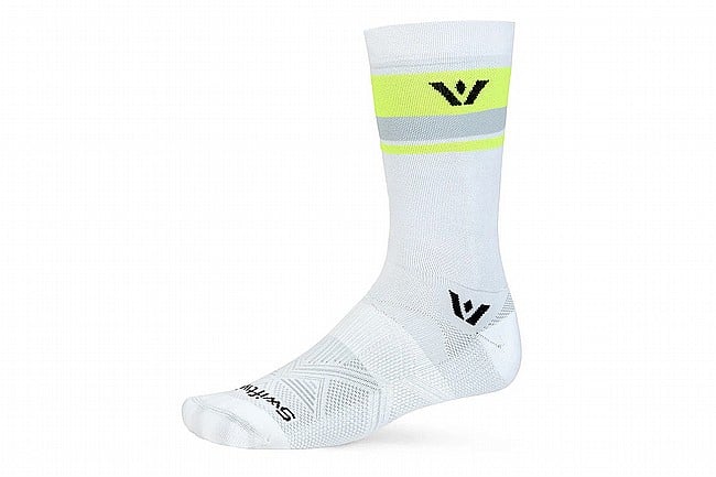 Swiftwick Aspire Seven Sock White Hi-Viz Stripe