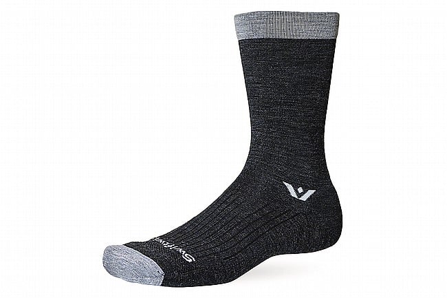 Swiftwick Pursuit Crew Merino Wool Sock Coal Gray Stripe