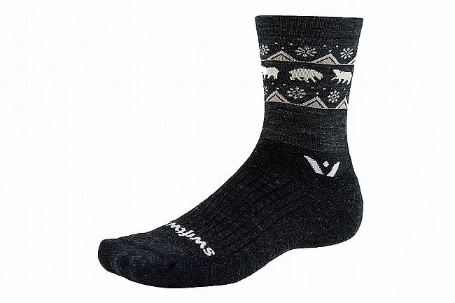 Swiftwick Vision Five Winter LTD Sock Coal Bear