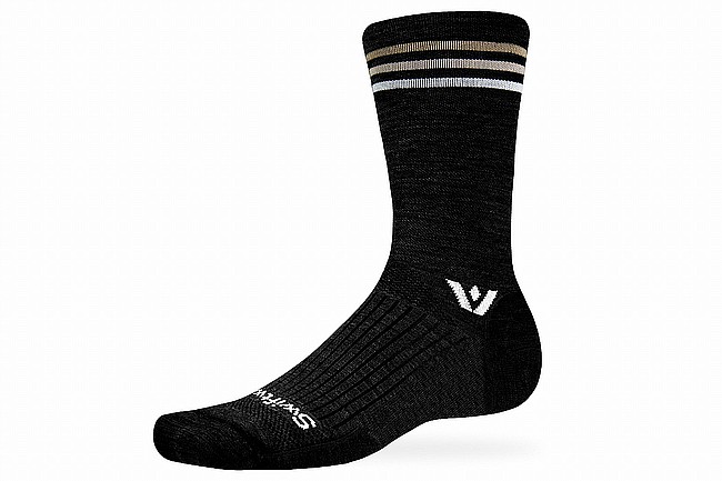 Swiftwick Pursuit Crew - Stripes Coal Tan Stripe