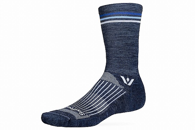 Swiftwick Pursuit Crew - Stripes Slate Blue Stripe 