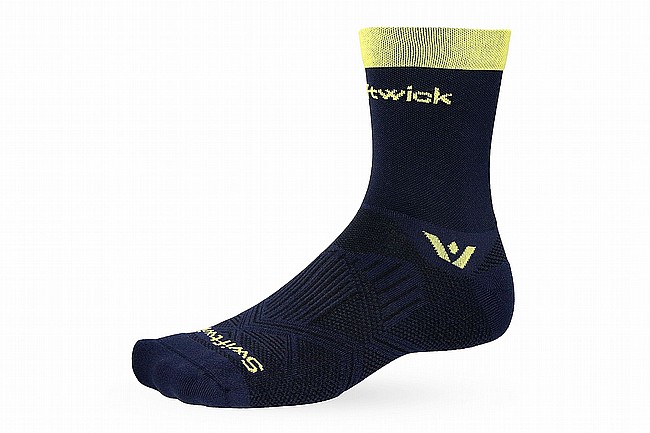 Swiftwick Aspire Mid Crew Sock Navy Yellow
