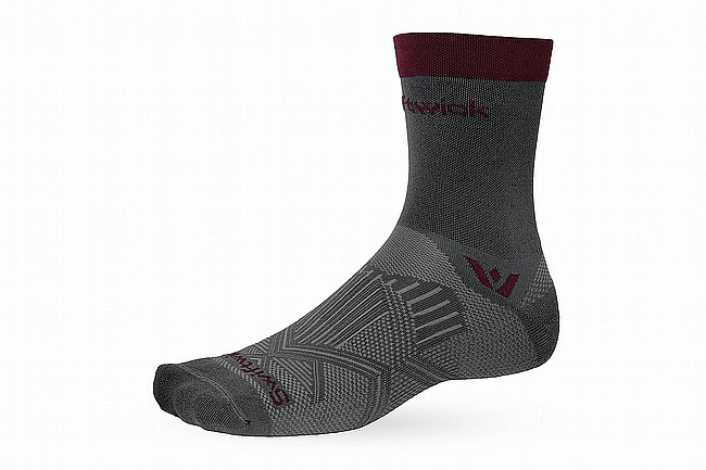 Swiftwick Aspire Mid Crew Sock Gray Maroon
