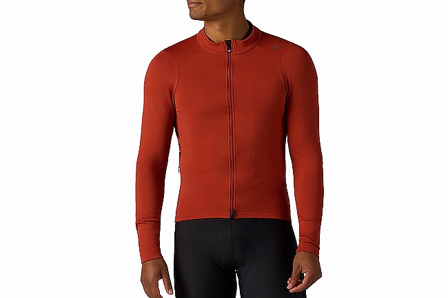 Velocio Mens Luxe Thermal Long-Sleeve Jersey Red Ochre