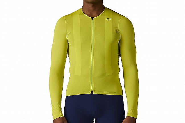 Velocio Mens LUXE Ultralight Long Sleeve Jersey  Bright Chartreuse 