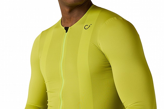 Velocio Mens LUXE Ultralight Long Sleeve Jersey  Bright Chartreuse 