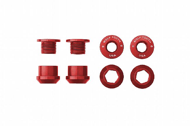 Wolf Tooth Components Chainring Bolts for 1x Drivetrains - 4-Bolts Red