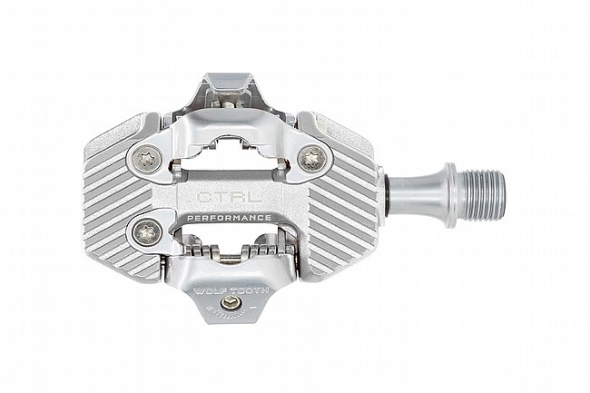 Wolf Tooth Components CTRL Performance Trail Clipless Pedals Raw Silver
